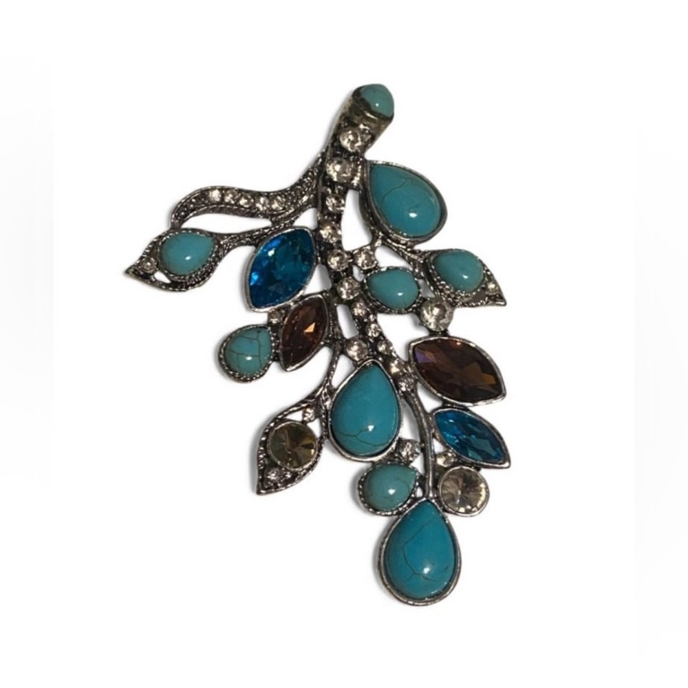 Costume Statement Faux Turquoise Pendant #6369